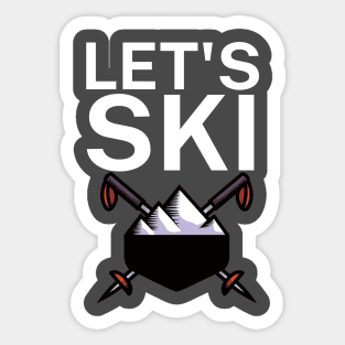 Lets ski Sticker